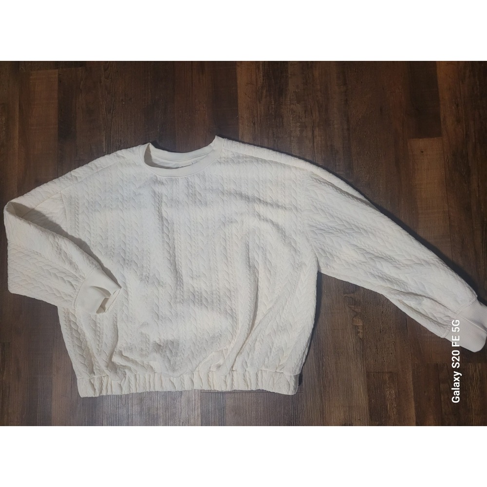Womens Quilted Cropped Winter Cabincore Elastic Waist Long Sleeve Pullover